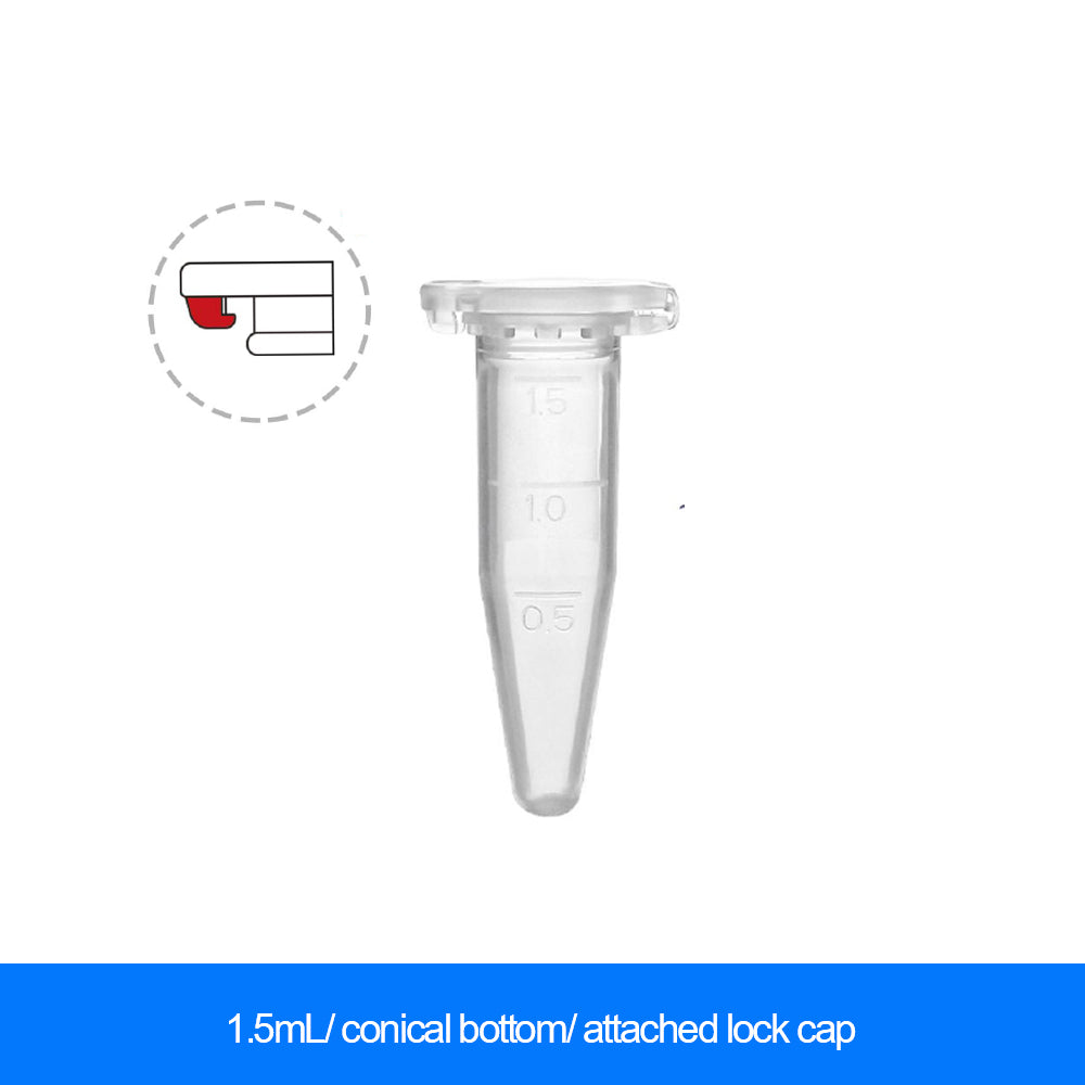 1.5mL snap lid conical bottom micro centrifuge tube