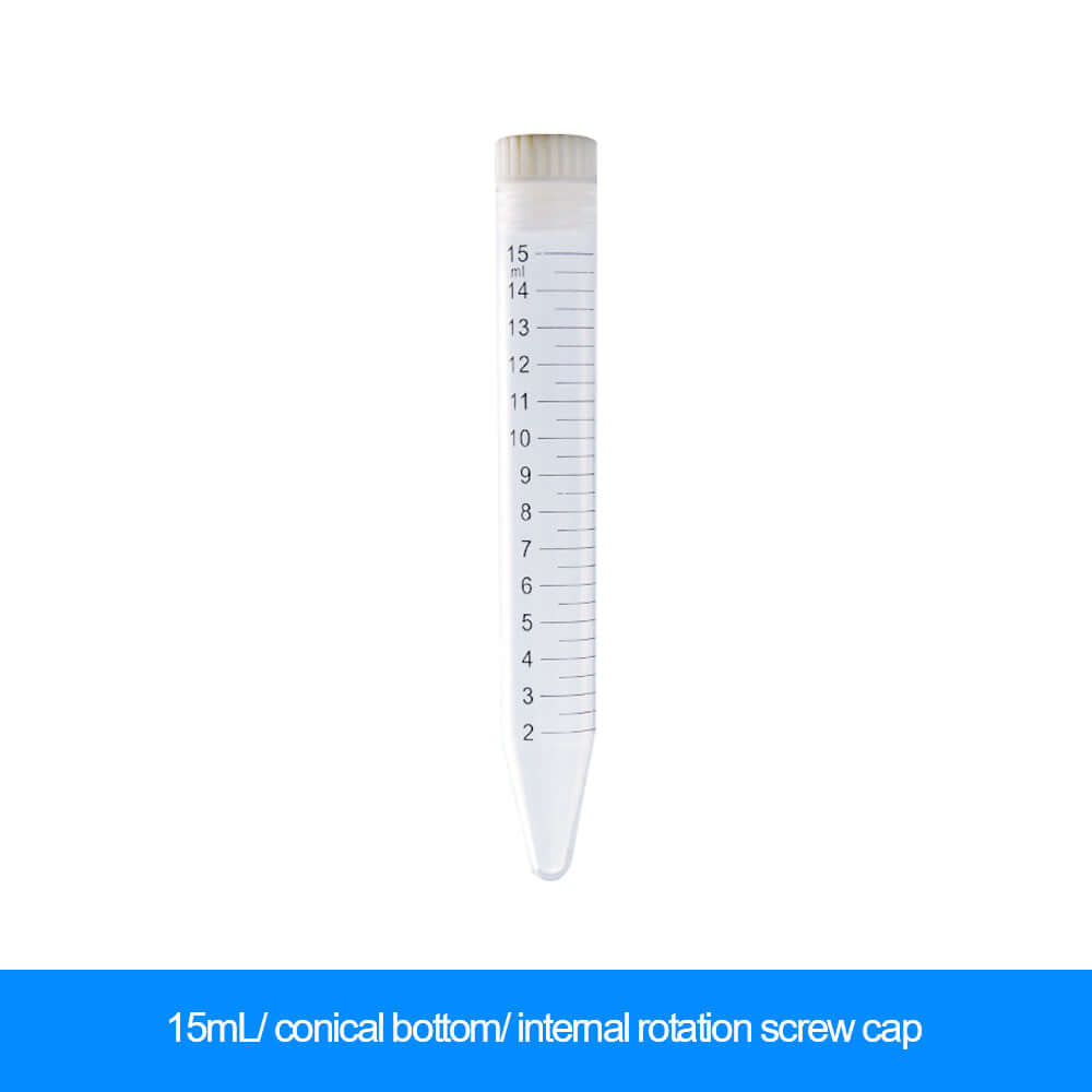 15mL conical bottom internal rotation centrifuge tube with screw cap