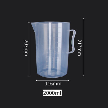 Plastic measuring beaker with handle