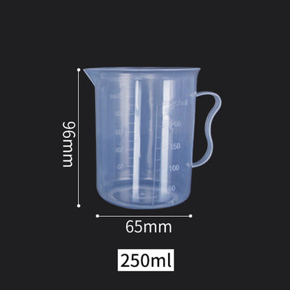 Plastic measuring beaker with handle