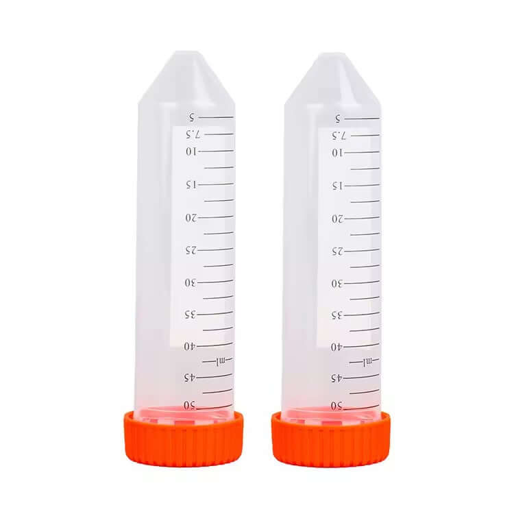 50mL conical bottom centrifuge tube with orange screw cap