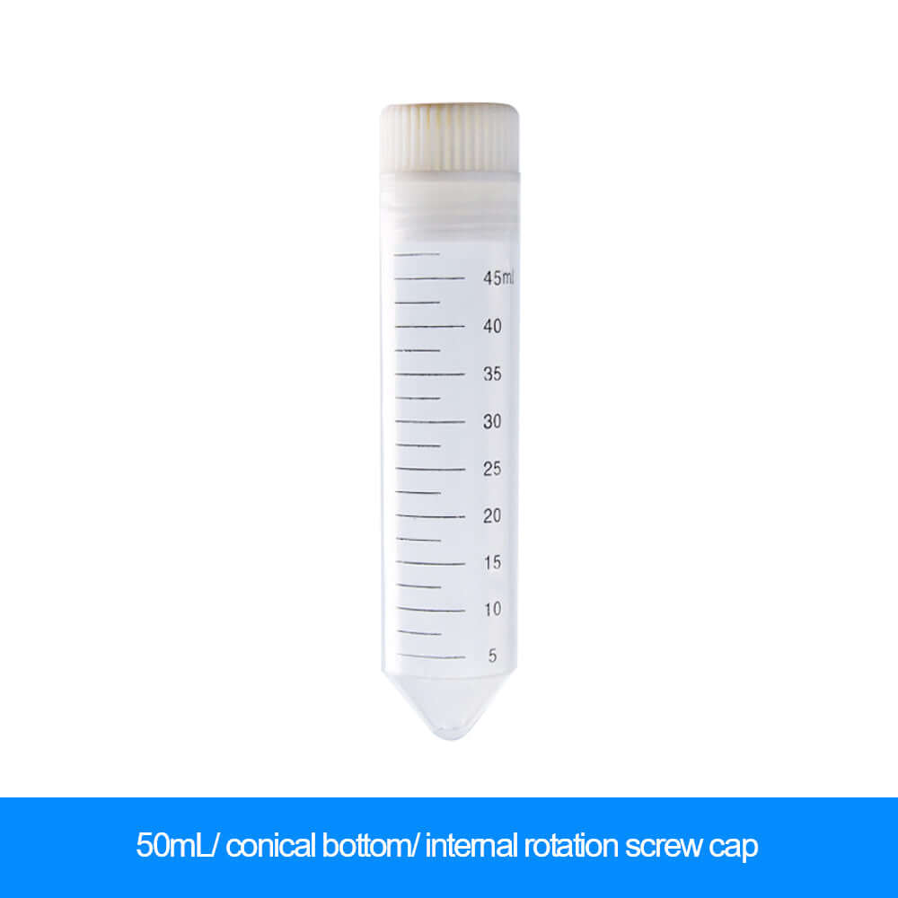 50mL internal rotation centrifuge tube with conical bottom and screw cap with scale