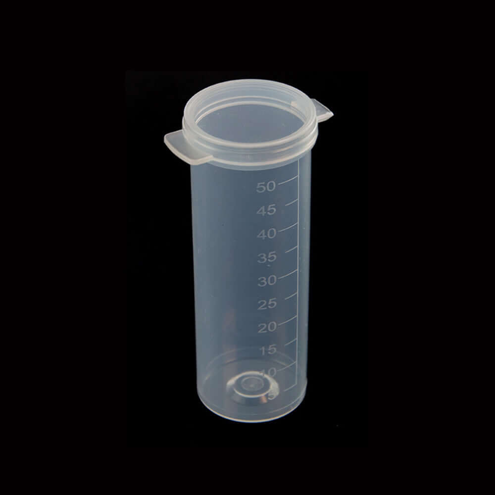 50mL flat-bottom centrifuge tube with attached cap for milk testing and lab use