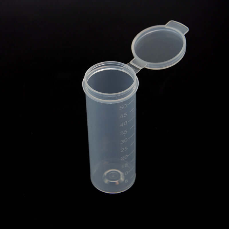 50mL flat-bottom centrifuge tube with attached cap for milk testing and lab use