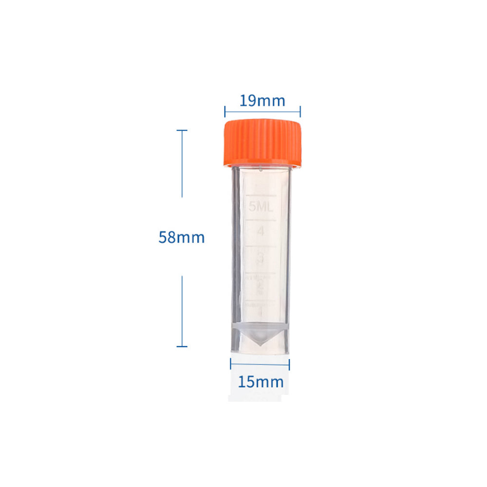 Self standing cryovial tube with scale