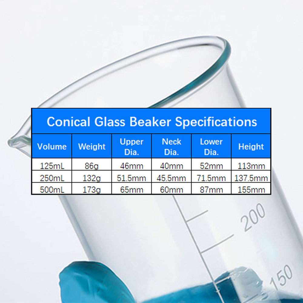 Conical glass beaker