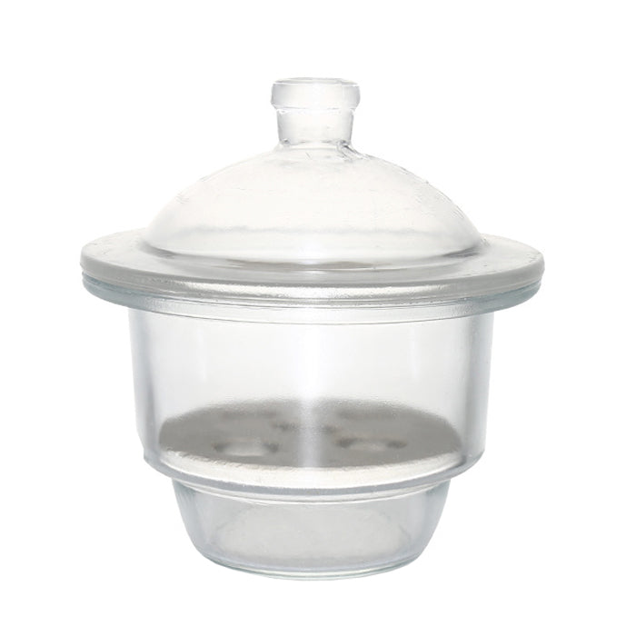 Glass desiccator with porcelain plate