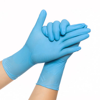 Powder free lab blue disposable nitrile gloves