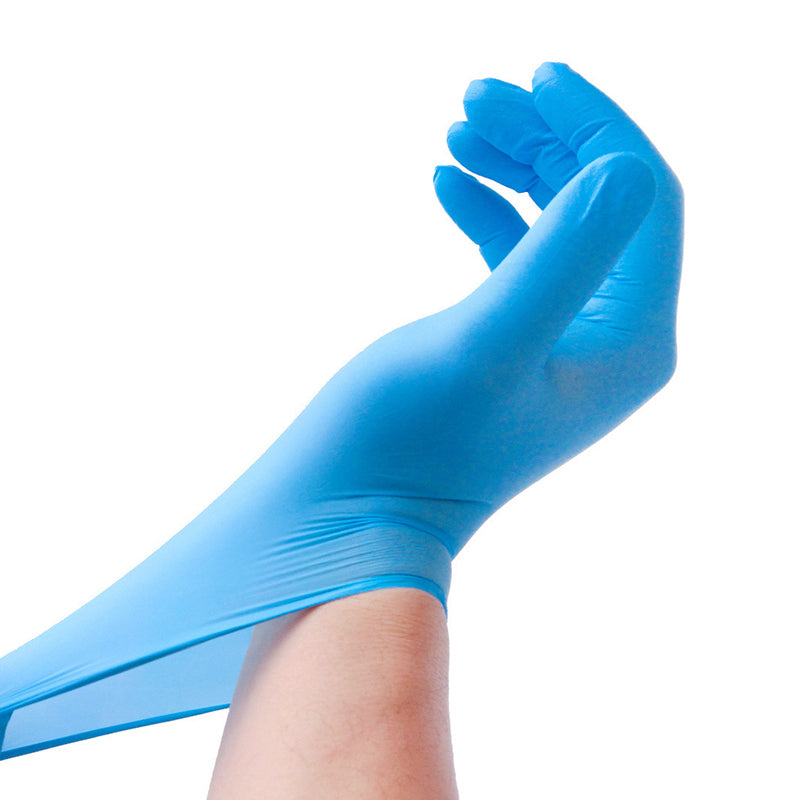 Powder free lab blue disposable nitrile gloves