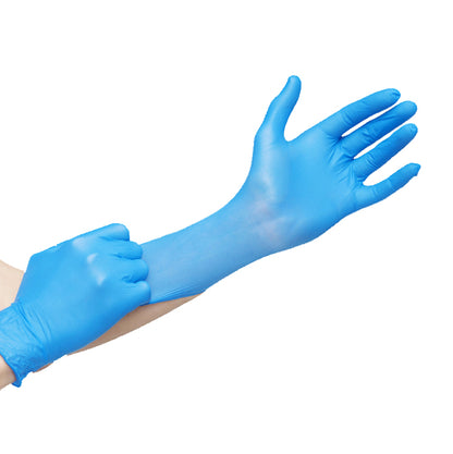 Powder free lab blue disposable nitrile gloves