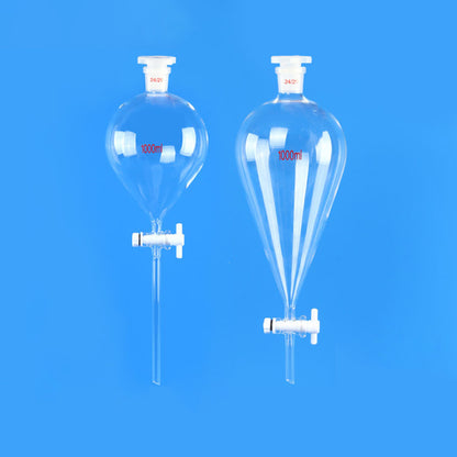 Glass separating funnel with PTFE stopcock