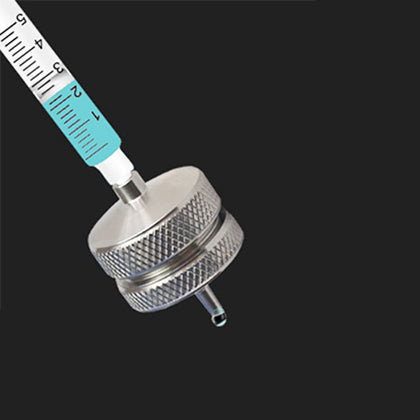 Stainless steel syringe filter holder