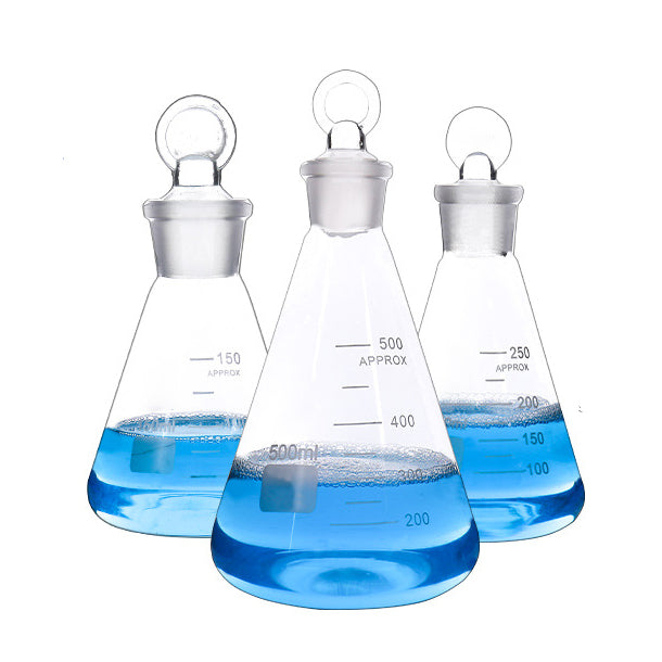 Glass stoppered erlenmeyer flask